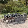 Image de vidaXL Ensemble à manger de jardin coussins 19 pcs Résine tressée Gris