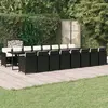 Image de vidaXL Ensemble à manger de jardin 17 pcs coussins noir résine tressée