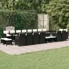 Image de vidaXL Ensemble à manger de jardin 21pcs coussins noir résine tressée