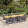 Image de vidaXL Ensemble à manger de jardin 17 pcs et coussins résine tressée