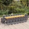 Image de vidaXL Ensemble à manger de jardin coussins 21 pcs Gris Résine tressée