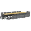Image de vidaXL Ensemble à manger de jardin coussins 21 pcs Gris Résine tressée