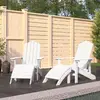 Image de vidaXL Chaises de jardin Adirondack lot de 2 repose-pieds PEHD Blanc