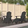 Image de vidaXL Chaises Adirondack lot de 2 avec repose-pieds PEHD Anthracite