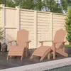 Image de vidaXL Chaises de jardin Adirondack lot de 2 repose-pieds PEHD Marron