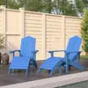 Image de vidaXL Chaises de jardin Adirondack lot de 2 repose-pieds PEHD Bleu