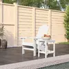 Image de vidaXL Chaise de jardin Adirondack avec table PEHD Blanc