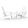 Image de vidaXL Chaises de jardin Adirondack avec table PEHD Blanc