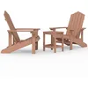 Image de vidaXL Chaises de jardin Adirondack avec table PEHD Marron