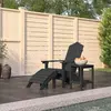 Image de vidaXL Chaise de jardin Adirondack repose-pied table PEHD Anthracite