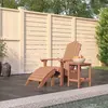 Image de vidaXL Chaise de jardin Adirondack repose-pied table PEHD Marron