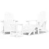 Image de vidaXL Chaises de jardin Adirondack repose-pied table PEHD Blanc