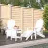 Image de vidaXL Chaises de jardin Adirondack repose-pied table PEHD Blanc