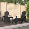 Image de vidaXL Chaises de jardin Adirondack repose-pied table PEHD Anthracite