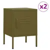 Image de vidaXL Tables de chevet 2 pcs Vert olive 35x35x51 cm Acier