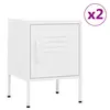 Image de vidaXL Tables de chevet 2 pcs Blanc 35x35x51 cm Acier