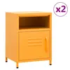 Image de vidaXL Tables de chevet 2 pcs Jaune moutarde 35x35x51 cm Acier