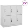 Image de vidaXL Armoires à casiers 2 pcs Gris clair 90x45x92,5 cm Acier