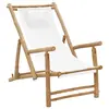 Image de vidaXL Chaise de terrasse Bambou et toile Blanc crème