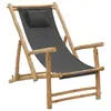 Image de vidaXL Chaise de terrasse Bambou et toile Gris foncé