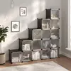Image de vidaXL Cubes de rangement 15 pcs avec portes Noir PP