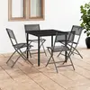 Image de vidaXL Chaises d'extérieur pliables lot de 4 Noir Acier et textilène