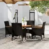 Image de vidaXL Ensemble de bistro de jardin 5 pcs poly rotin et bois solide