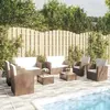 Image de vidaXL Salon de jardin 8 pcs avec coussins résine tressée marron