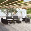 Image de vidaXL Salon de jardin 8 pcs avec coussins Résine tressée Noir