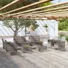 Image de vidaXL Salon de jardin 8 pcs avec coussins résine tressée gris