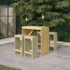 Image de vidaXL Meubles de bar de jardin 5 pcs Bois de pin imprégné