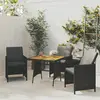 Image de vidaXL Table de jardin Noir 70x70x72 cm Résine tressée et acacia