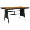 Image de vidaXL Table de jardin Noir 130x70x72 cm Résine tressée et acacia