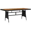 Image de vidaXL Table de jardin noire 160 x 70 x 72 cm Polyrotin et acacia massif