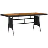 Image de vidaXL Table de jardin Noir 160x70x72 cm Résine tressée et acacia