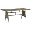 Image de vidaXL Table de jardin Gris 160x70x72 cm Résine tressée et acacia