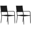 Image de vidaXL Tuinstoelen 2 st stapelbaar poly rattan zwart