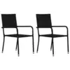 Image de vidaXL Chaise à dîner de jardin empilable lot de 2 noir résine tressée