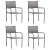 Image de vidaXL Chaise à dîner de jardin empilable lot de 4 gris résine tressée