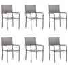 Image de vidaXL Chaise à dîner de jardin empilable lot de 6 gris résine tressée