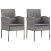 Image de vidaXL Chaises de jardin coussins gris foncé 2 pcs résine tressée
