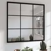 Image de vidaXL Miroir mural noir 60x60 cm métal