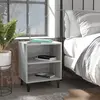 Image de vidaXL Table de chevet avec pieds en métal Sonoma gris 40x30x50 cm