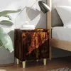 Image de vidaXL Table de chevet avec pieds en bois Chêne fumé 40x30x50 cm