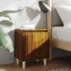 Image de vidaXL Table de chevet avec pieds en bois Chêne marron 40x30x50 cm