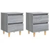 Image de Bussandri Exclusive - Tables de chevet 2 pièces avec pieds en bois 40x35x50 cm gris sonoma