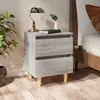Image de vidaXL Tables de chevet pieds en bois 2 pcs Sonoma gris 40x35x50 cm