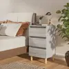 Image de vidaXL Table de chevet avec pieds en bois Sonoma gris 40x35x69 cm