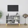 Image de vidaXL Meuble TV avec pieds en bois massif Sonoma gris 69,5x30x50 cm