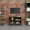 Image de vidaXL Meuble TV avec pieds en métal Chêne fumé 69,5x30x50 cm